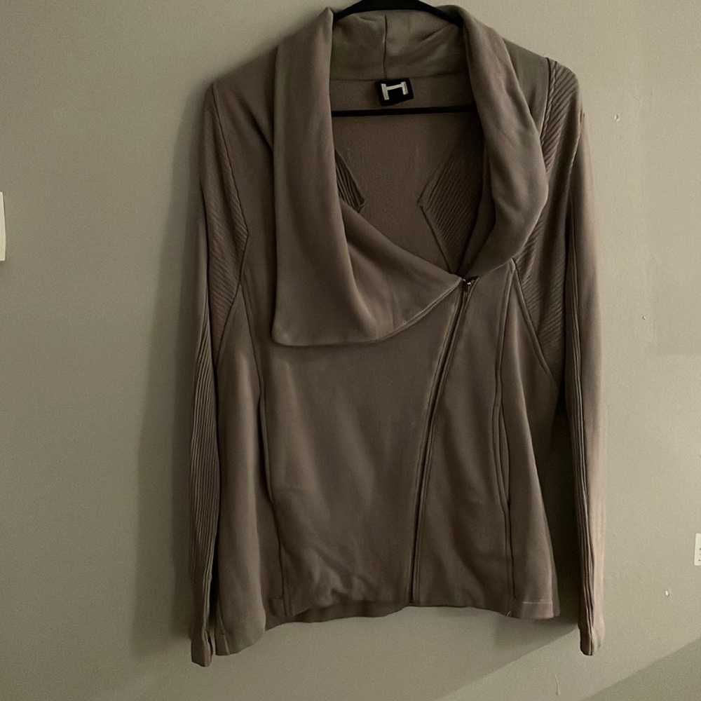Gray zip up sweater